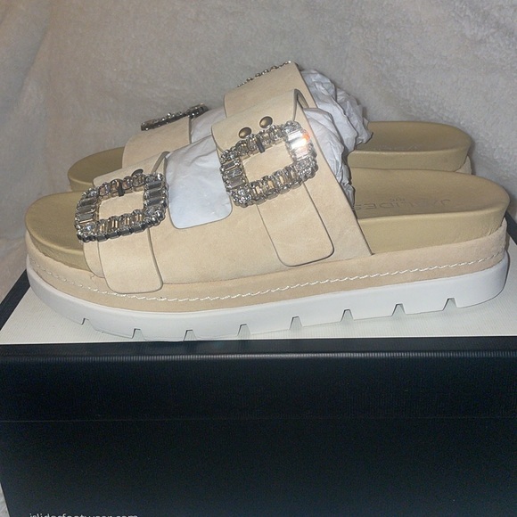 NWT J/SLIDES RICE Sand Suede Sandal - Picture 11 of 15